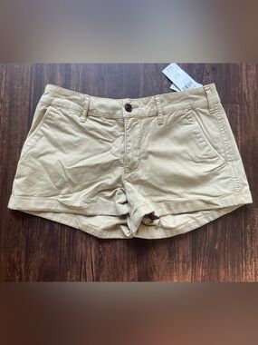 Abercrombie & Fitch Beige Rolled-Hem Cotton Shorts